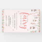 小さな妖精の魅惑ピンクの赤ちゃんシャワー 横断幕 (横)