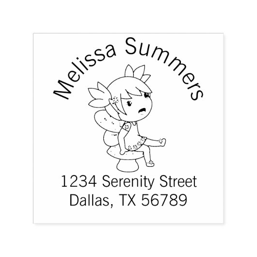 小さな妖精のToadstoolのアドレス セルフインキングスタンプ (デザイン)