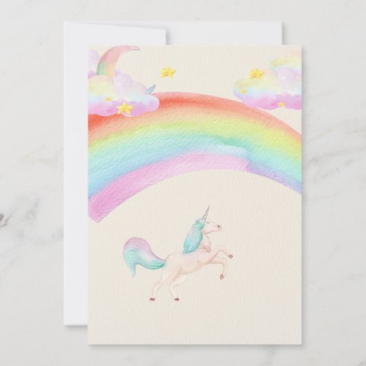 小さな妖精ベージュピンクの水の色の赤ちゃんシャワー 招待状 (裏面)