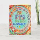 小さな始感動的お洒落かわいらしまり カード (正面)