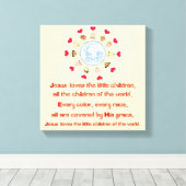 小さな子どもたちを愛するイエス キャンバスプリント (インサイチュ (ウッドフロア))