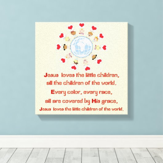 小さな子どもたちを愛するイエス キャンバスプリント (インサイチュ (ウッドフロア))