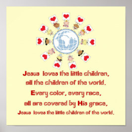 小さな子どもたちを愛するイエス ポスター