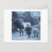 小さな子供が彼らをシアノタイプに導く – ヴィンテージ ポストカード (正面)