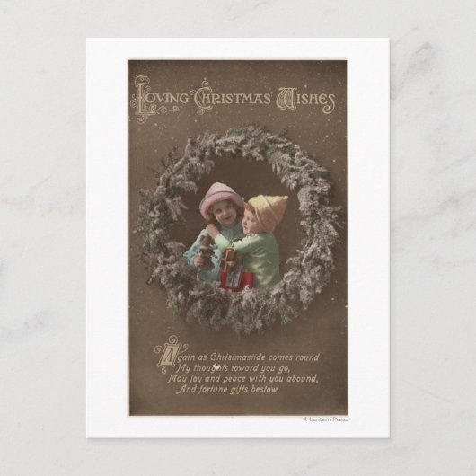 小さな子供たちが抱き締める ポストカード (正面)