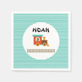 小さな子供のためのトレーニング誕生日パーティー スタンダードカクテルナプキン (正面)