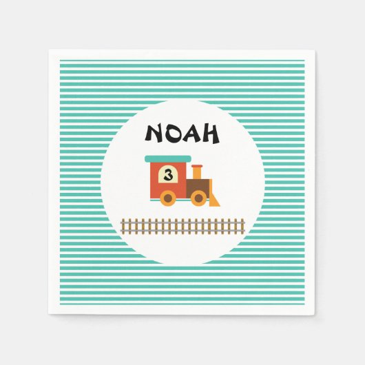 小さな子供のためのトレーニング誕生日パーティー スタンダードカクテルナプキン (正面)