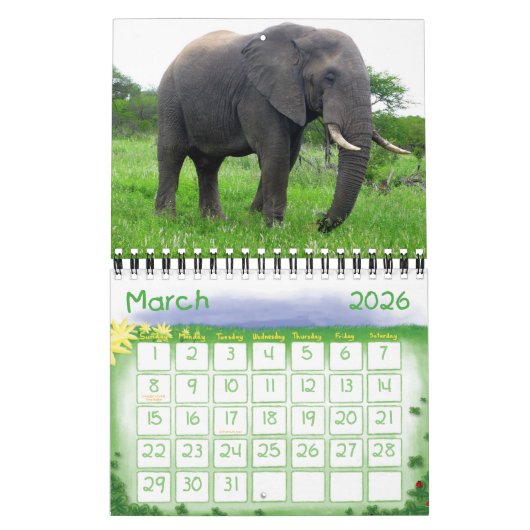 小さな子供のカレンダー野生の生活 カレンダー (3月 2026)