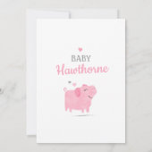 小さな子女の子シャワー 招待状 (裏面)