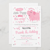 小さな子女の子シャワー 招待状 (正面/裏面)