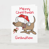 小さな子犬は、聖降誕祭のお孫さんをお目出とうと言う** シーズンカード (正面)