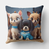 小さな子犬モダン三コンテンポラリー クッション (裏面)