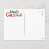 小さな子猫がいるサンタクロース シーズンポストカード (裏面)