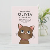 小さな子猫の誕生日パーティー 招待状 (スタンド正面)