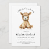 小さな子羊が赤ちゃんシャワーの途中にある 招待状 (正面/裏面)