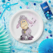 小さな子羊とベル – テキスト/名前を追加 ペーパープレート (パーティー)