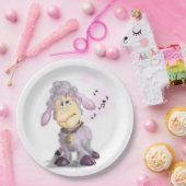小さな子羊とベル – テキスト/名前を追加 ペーパープレート (パーティー)