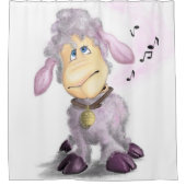 小さな子羊と鐘 – かわいい シャワーカーテン (正面)