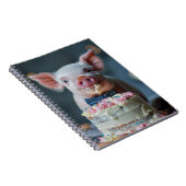 小さな子豚がお誕生日ケーキを食べる ノートブック (右側)