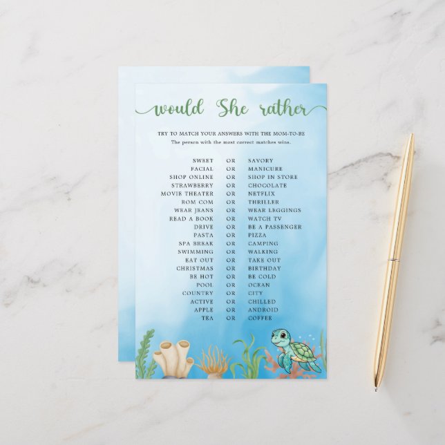 小さな孵化は彼女はむしろ赤ちゃんシャワーのゲームだろう (正面/裏面インサイチュ)