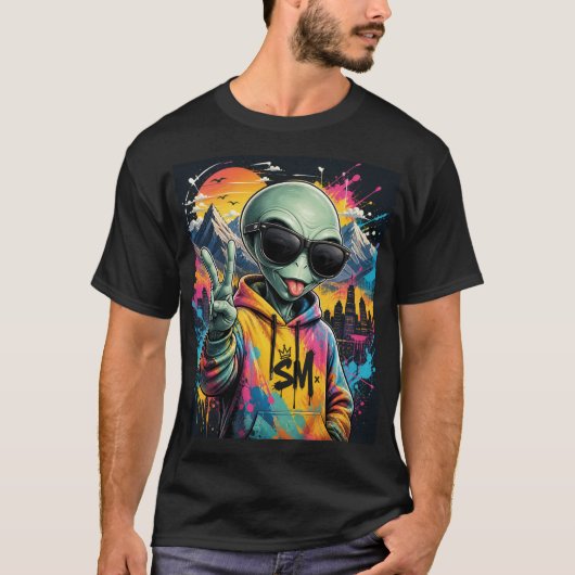小さな宇宙エイリアンの仲間 Tシャツ (正面)