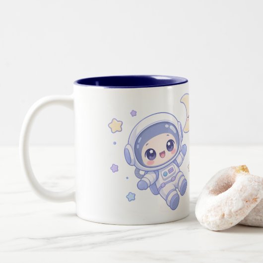 小さな宇宙探検家 ツートーンマグカップ (ドーナツ)