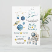 小さな宇宙飛行士のベビーシャワー招待状 招待状 (スタンド正面)