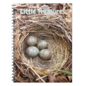 小さな宝物の鳥の巣の卵 ノートブック (正面)