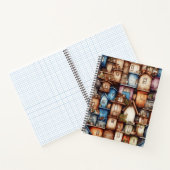 小さな家々の上にかわいい水彩画 ノートブック (内部)