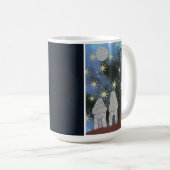 小さな家と満月のある星空 コーヒーマグカップ (正面右)