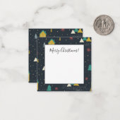 小さな家に降る雪のクリスマス夜 ノートカード (正面/裏面インサイチュ)