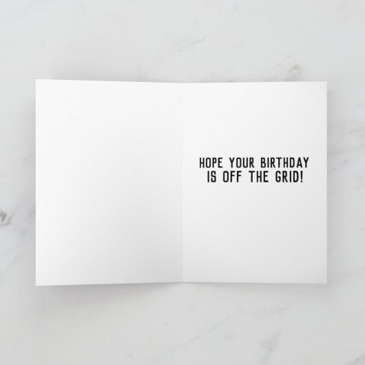 小さな家のシャッおもしろいクオフのグリッド誕生日カード カード (内部)