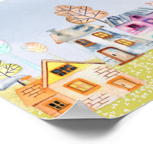 小さな家の風景 ポスター (角)