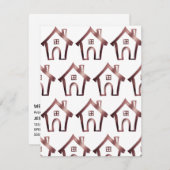 小さな家を移動したバラ金ゴールド&ホワイトカード 招待状 (正面/裏面)