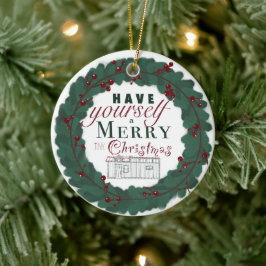 小さな家クリスマスの飾り – タイプ セラミックオーナメント