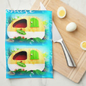 小さな家ジプシー・キャラバン キッチンタオル (四つ折り)