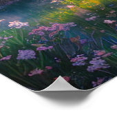 小さな寺の中で開花自然 ポスター (角)