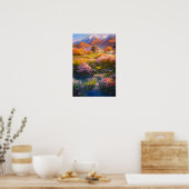 小さな寺の中で開花自然 ポスター (キッチン)