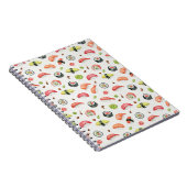 小さな寿司イラスト - おにぎりと巻き寿司ファンへ ノートブック (右側)