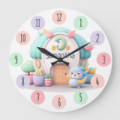 小さな小さな家とドラゴンと名前の女の子 ラージ壁時計 (正面)