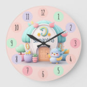 小さな小さな家とドラゴンと名前の女の子 ラージ壁時計 (正面)
