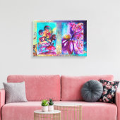 小さな小妖精や小人とお洒落ピンクと金ゴールドの可愛い妖精 キャンバスプリント (インサイチュ (リビング))