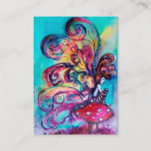 小さな小妖精や小人のキノコ、ティール(緑がかった色) 名刺 (裏面)