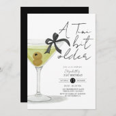 小さな少し古いオリーブマルティーニ誕生日招待状 招待状 (正面/裏面)