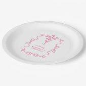 小さな少し古いピンクの波状の誕生日縁どパーティー ペーパープレート (アングル)