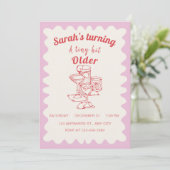 小さな少し古い誕生日パーティー招待状 招待状 (スタンド正面)