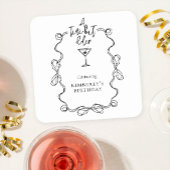 小さな少し古い黒の波状の誕生日縁どパーティー スクエアペーパーコースター