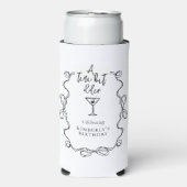 小さな少し古い黒の波状の誕生日縁どパーティー スリム缶クーラー (Seltzer正面)