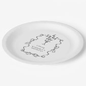 小さな少し古い黒の波状の誕生日縁どパーティー ペーパープレート (アングル)