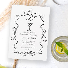 小さな少し古い黒の波状の誕生日縁どパーティー 招待状